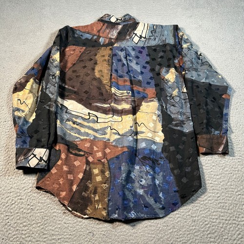 Camisa Goouch De Colección Hombres Pequeña Estampado Abstracto Seda Manga Larga Festival Jazz - Imagen 2 de 7