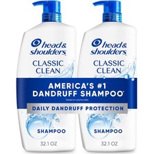 Head and Shoulders Classic Clean Anti Dandruff Shampoo 32 Oz Pack of 2