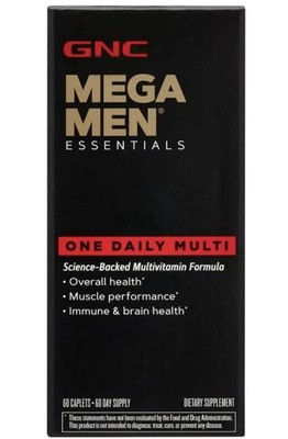 New Sealed GNC Mega Men Essentials Daily Multi Vitamin 60 Caplets Exp 05/2026 +