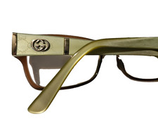 GUCCI Green Opale Square Eyeglasses Frames GG Silver Logo Italy