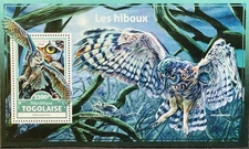 TOGO OWLS STAMPS SS MNH 2016 BIRDS GREAT HORNED OWL SPOTTED WILDLIFE BIRD MOUSE