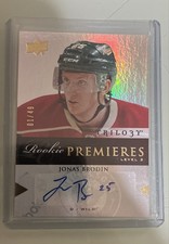 2013-14 Upper Deck Trilogy - Rookie Premieres Level 3 Jonas Brodin /49 (AU, RC)