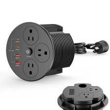 Desktop Power Grommet with 100W USB C, Double-Side Recessed Charging Station ...