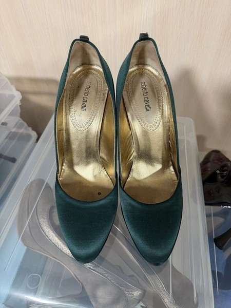 Women Roberto Cavalli Heels Green 36.5