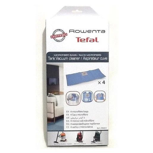 [ZR8001] ROWENTA Boite de 4 Sacs Microfibre Bleu 19 litres pour Aspirateur Cu... - Photo 1/1