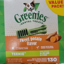 Greenies Dog Dental Treats 5-15 Lbs Sweet Potato Teenies 130 Ct