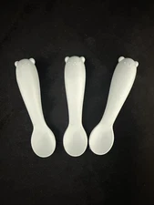 Set Of 3 Blue Cloud Island Silicone Baby Spoons