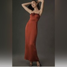 Reformation Frankie 100% Silk Red Maxi Dress Size 10. NWOT. Retail $298