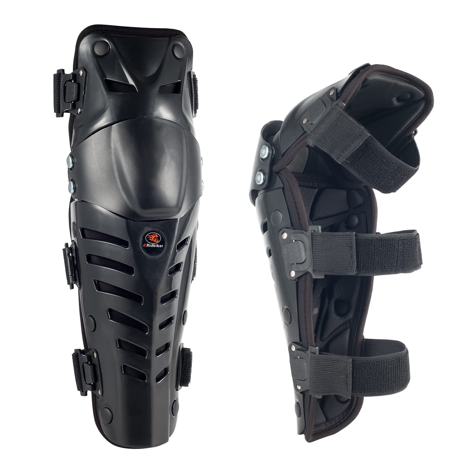 Motorcycle Shin Guards Protective Gear Leg Armor Dual Axis Pivoting Knee Hard…