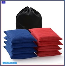 Cornhole Bags Set of 8 Regulation Size Duck Canvas Weather Resistant with Tote