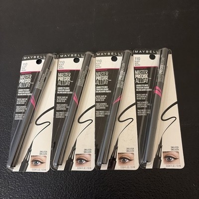 4 Pack Maybelline Master Precise Liquid Eyeliner, Black, 0.034 fl oz
