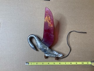 $1.99 Opening Bid! Heavy Vintage Swan Hood Ornament Illuminated Wings?