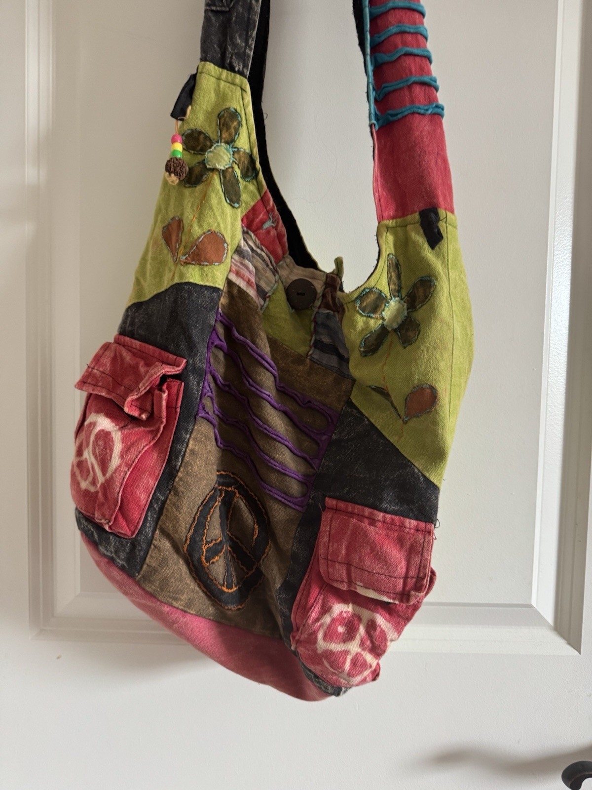 Rising International Boho Patchwork Shoulder Tote… - image 2