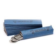 100x NICKEL COIN FLAT WRAPPERS THAT HOLD 40 NICKELS EACH, free shipping