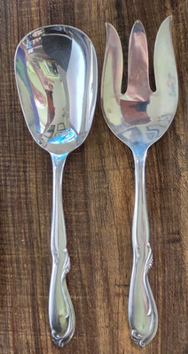Rogers & Bro CELEBRATION Meat Fork, Casserole Spoon Silverplate 1959