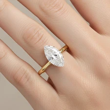 IGI 4/5 Ct Marquise 4 Prong Lab-Grown Diamond Solitaire Engagement Ring 14K YG