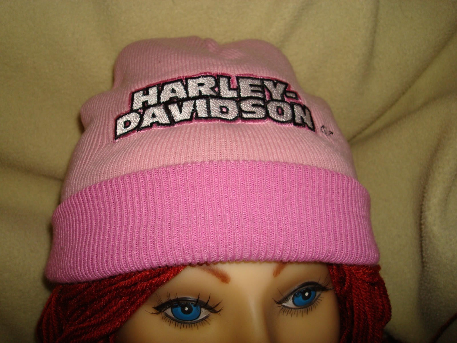 Harley-Davidson Pink Knit Beanie &ndash; Logo Embroidered Hat - Youth/Small Adult Size