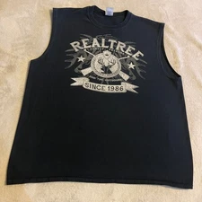 Vintage Realtree Outdoors Since 1986 Black Tank Top Mens XL Streetwear Workout