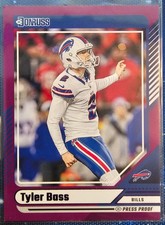 2024 Panini Donruss #224 Tyler Bass Bills Purple Press Proof Card