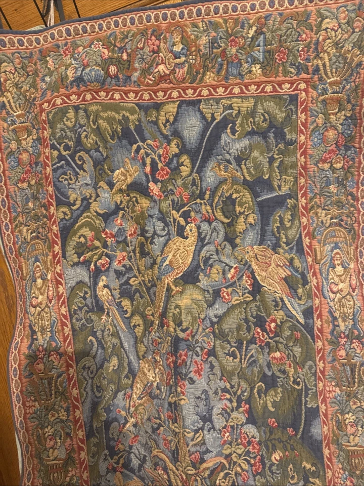 Tapiz francés vintage aves medievales botánico "hojas de Aristolchia" 4x5 pies Foto 3 de 4