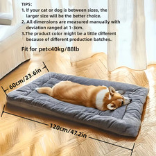 Oversized Plush Dog Cat Bed Sofa Crate Pad Ultra Soft Polyester Pet Mat for All