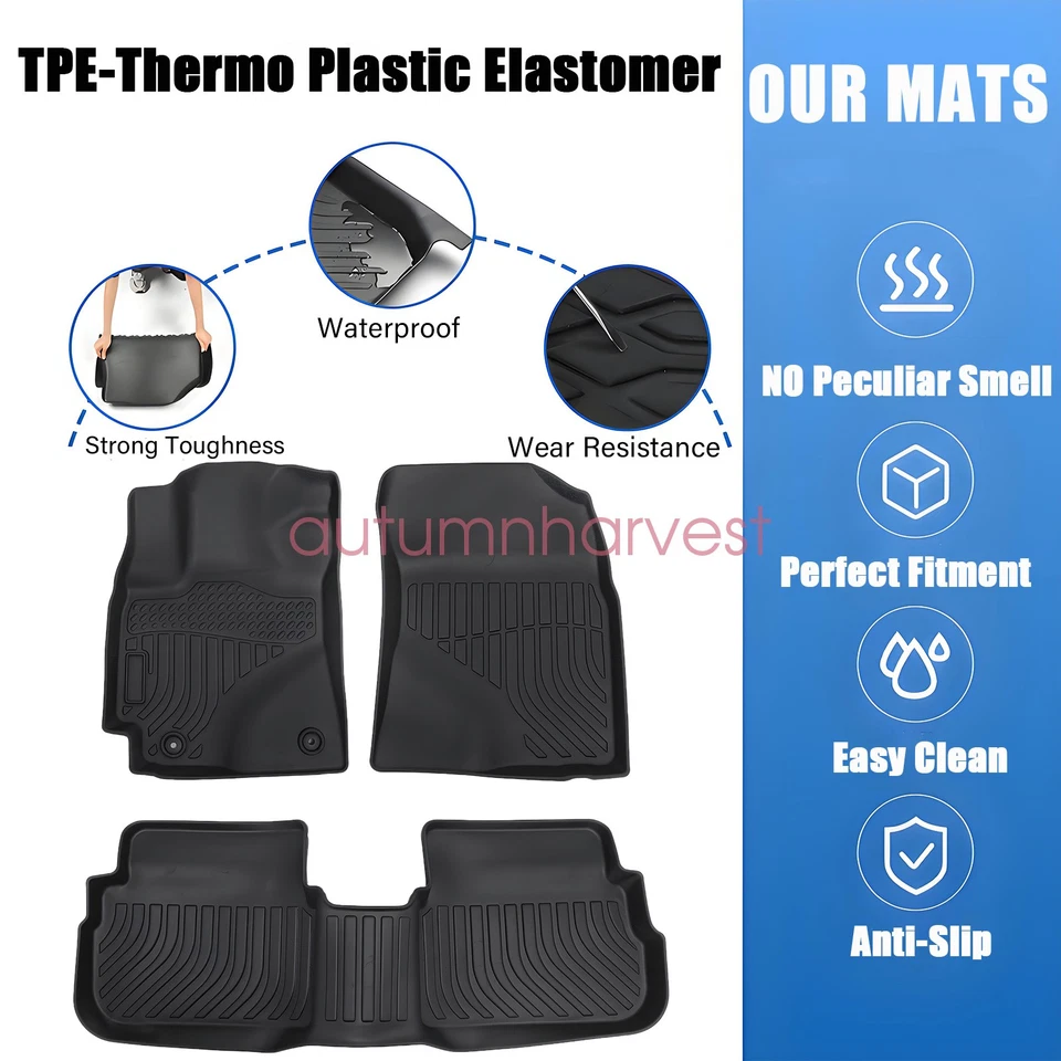 Tapetes forro para Toyota Corolla Matrix 2009-2013 delantero-trasero todo tipo de clima TPE Foto 3 de 4