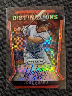 JOSE ABREU 2015 Prizm Signature Distinctions Die Cut Red Power AUTO #1 (#25/49)