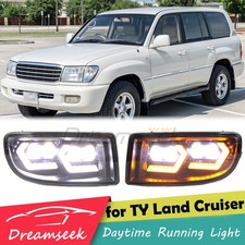 Led Drl For Toyota Land Cruiser 1998-2007 Daytime Running Light Fog Lamp W Turn