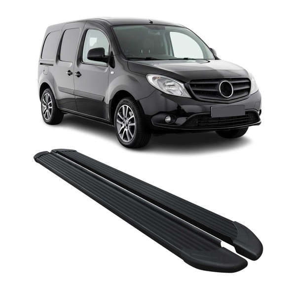 Seitenschweller Trittbretter Schweller FüR Mercedes Citan 2012-2021 Alu Schwarz-image
