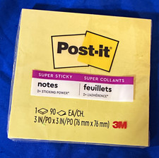 20packs Post-it Super Sticky Notes 3" x 3" Canary Yellow 90 Sheets Sticky Notes