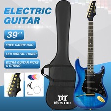 39" Electric Guitar 6 String Beginner with 25W AMP Bag Accessories Pack Kit Blue