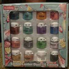 Edible Glitter Set, 16 Colors Luster Dust Edible Set, Shimmering Glitter for ...