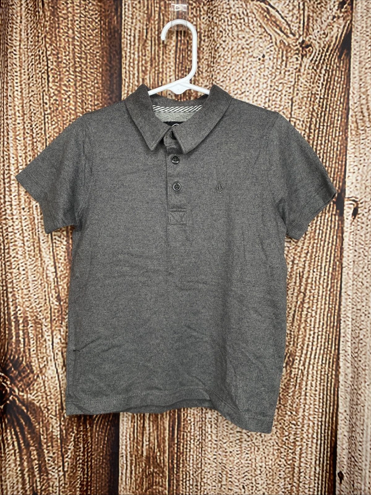 Volcom Boy’s Polo Top Shirt Gray Size 5 Short Sleeve