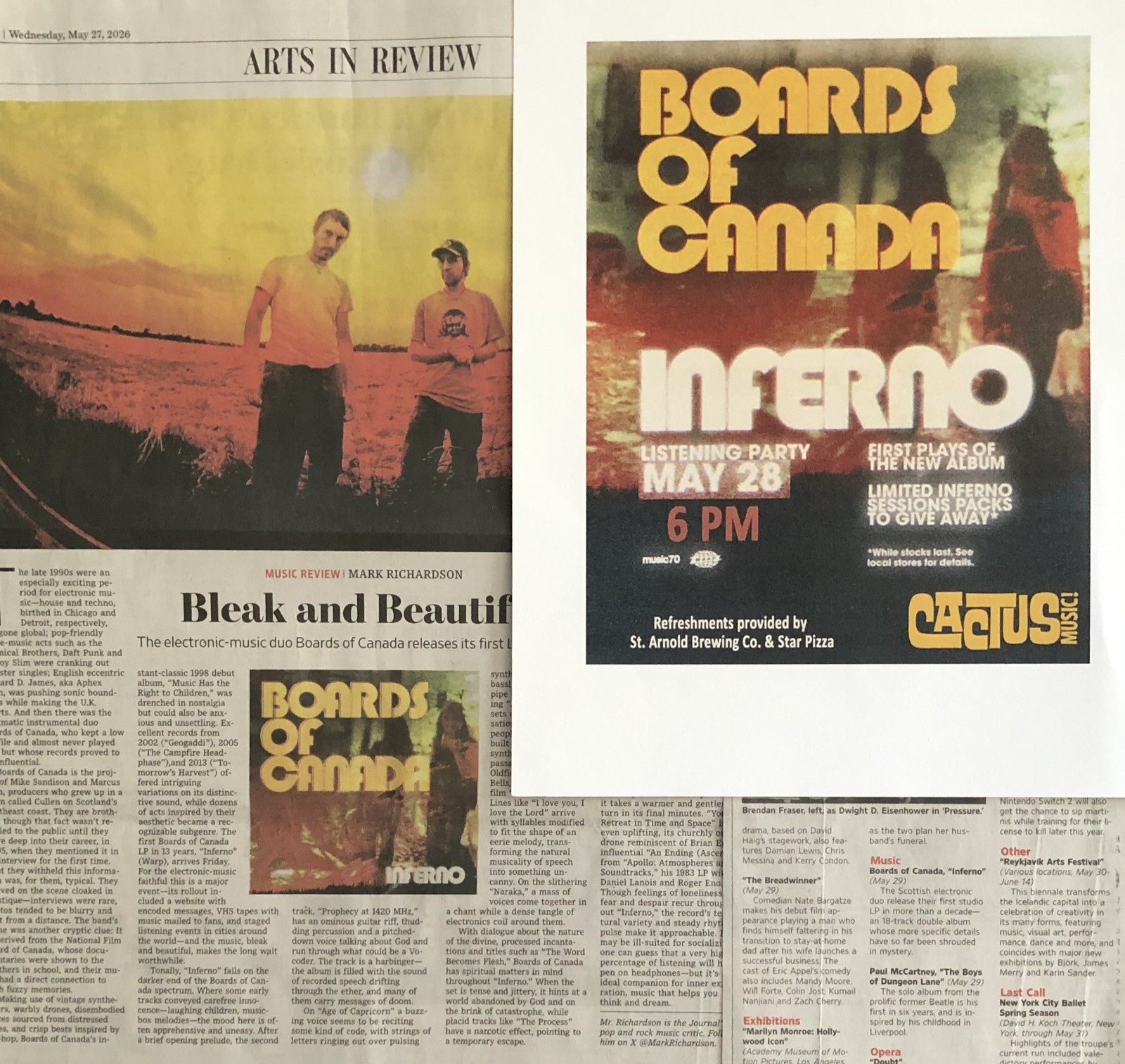 BOARDS OF CANADA (2026) INFERNO Album Release MEMORABILIA