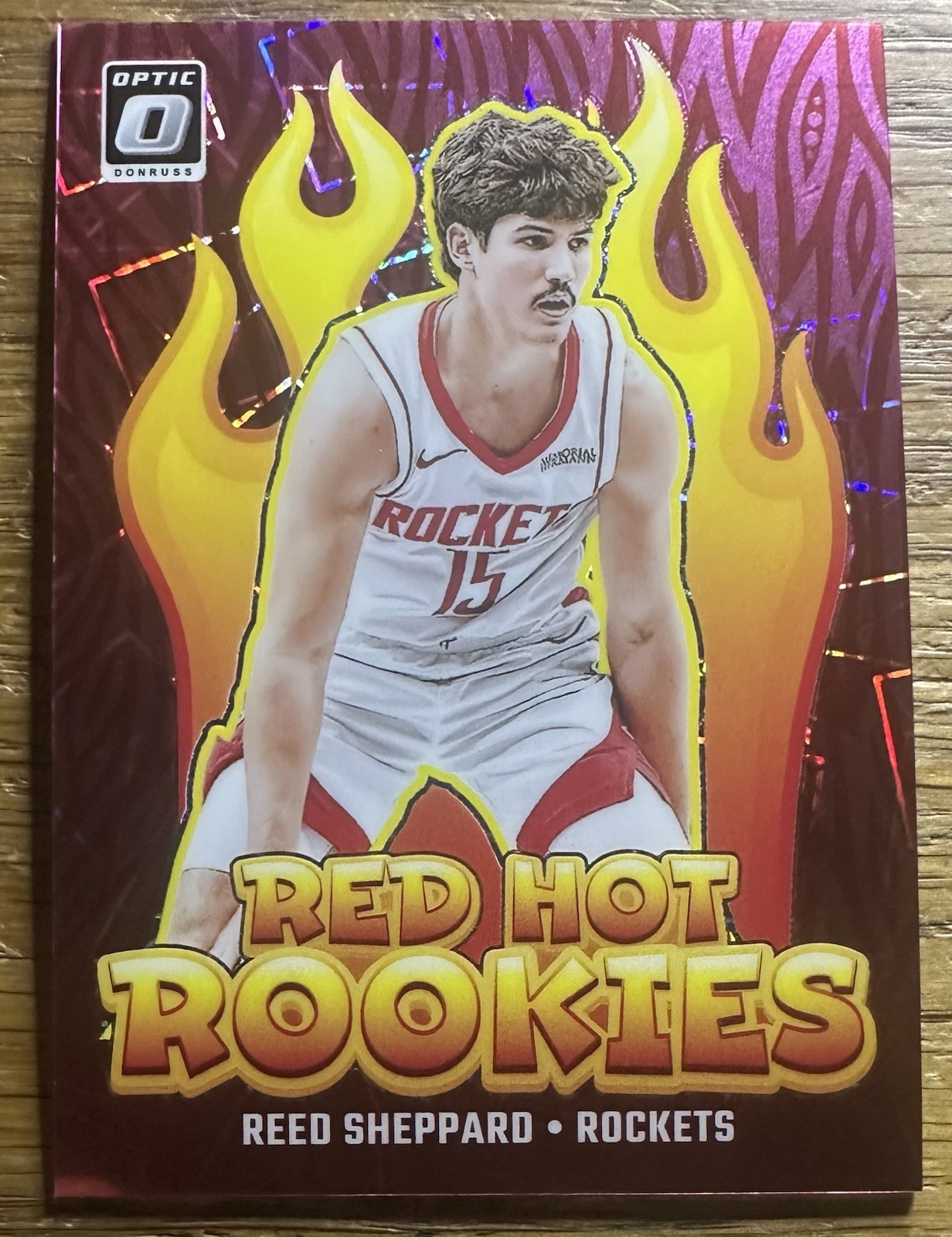 2024-25 Optic REED SHEPPARD RC Red Hot Rookies PINK VELOCITY PRIZM #d /79 MINT