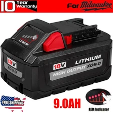 NEW For Milwaukee M18 18V Lithium 9.0 AH Extended Capacity Battery 48-11-1890 US