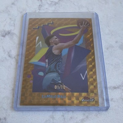 Topps Finest Gold X-Fractor /10 LaMelo Ball #208 2024-25 JERSEY MATCH 1/10   1/1