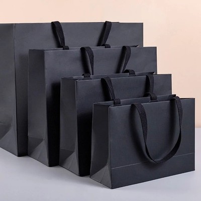 1pc Senior Black Kraft Paper Bag Wedding Christmas Party Candy Food Cookies Pack