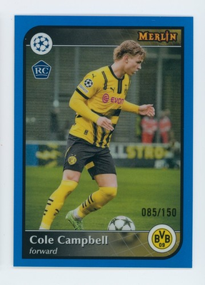 #ad 2024 25 Cole Campbell Topps Merlin Chrome Blue Rookie Soccer Card 85 150 $17.99