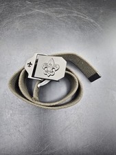 Boy Scouts of America BSA Belt Youth S/M 32 Green Web Canvas Slide Buckle 64032