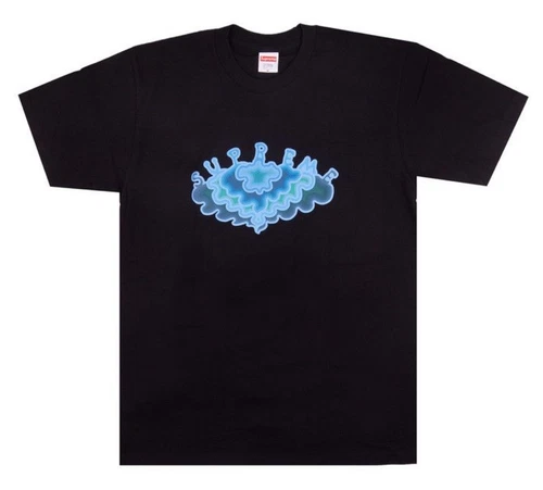 Tee shirt Supreme Cloud SS19 homme taille XL noir coton authentique neuf manches courtes