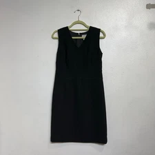 Ann Taylor Loft Black Sleeveless Mini Sheath Dress Sz 4P