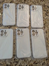 HTVRONT 6 Pieces Sublimation Blank Phone Cases iPhone 13 Pro White
