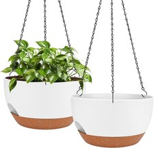 Hanging Planters for Outdoor Indoor Plants, 2 Pack 12 Inch Hanging Basket Plants