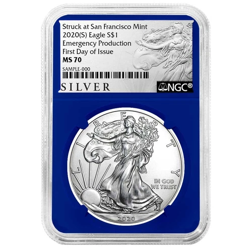 2020 (S) $1 American Silver Eagle NGC MS70 Emergency Production FDI ALS Label...