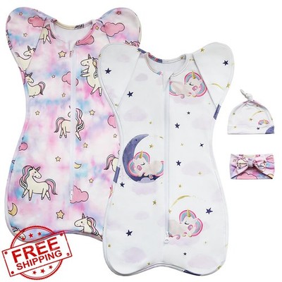 Dormlony Baby Transition Swaddle Sack Unicorn Pattern 0-3 Months