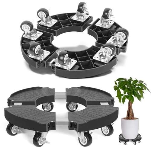 TreeGun Plant Caddy with Wheels with 8 Lockable Casters,  Assorted sizes
