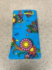 Eyeglass / Sunglass Soft Fabric Case - Colorful Abstract Design on Bright Blue