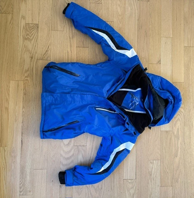 Obermeyer Hooded Ski Jacket Coat Blue Snowboard Size Mens Small image 1