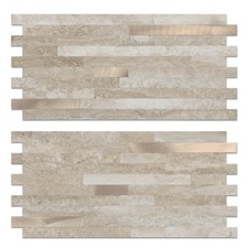Yipscazo 2 Sheets PVC Wall Tiles Stick on Tiles for Backsplash Kitchen, Bathr...